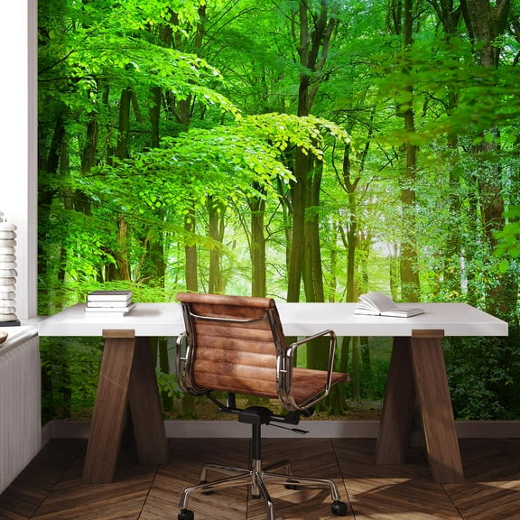 Idea4wall 7pcs Nature Forest Path Stick Wallpaper Removable Wall Murals Large Wall Stickers for Home Decoration, 96"x168"