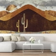 thumbnail image 1 of Idea4wall 7pcs Nordic Style Golden Mountain Stick Wallpaper Removable Wall Murals Large Wall Stickers for Home Decoration, 72"x168", 1 of 5