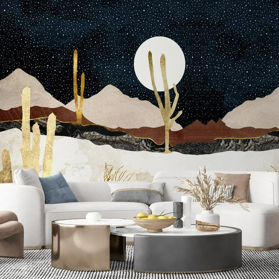 Idea4wall 7pcs Nordic Style Nature Landscape Stick Wallpaper Removable Wall Murals Large Wall Stickers for Home Decoration, 120"x168"