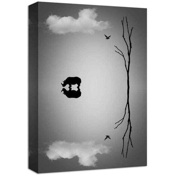 Idea4wall Modern Canvas Wall Art Lonly Animals Canvas Prints for Home Wall Decor, 16"x24"