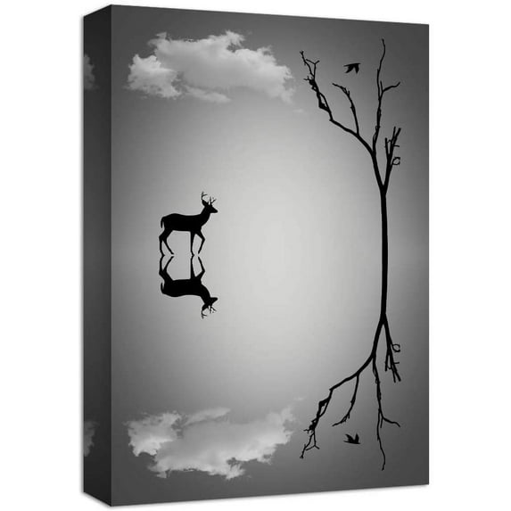 Idea4wall Modern Canvas Wall Art Lonly Animals Canvas Prints for Home Wall Decor, 24"x36"