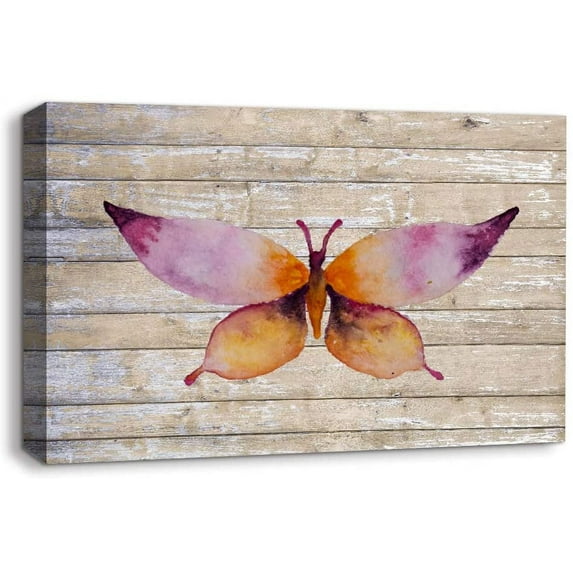 Idea4wall Vintage Canvas Wall Art Colorful Butterfly Canvas Prints for Home Wall Decor, 12"x18"