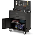 thumbnail image 1 of IdeaHouse 35" Tool Chest Cabinet Mobile Garage Workbench, Heavy-Duty Rolling Tool Cabinet with 2 Drawers, Pegboard, Adjustable Shelf & Durable Coated Steel for Workshop & Garage, 1 of 1