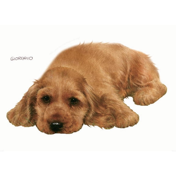 IdeaStix Cocker Spaniel Gold Dog Pet-Sticker - Original Premium Double-Sided Peel & Stick Dog Applique for Sliding Glass Door and Windows - Washable - Heat and Water Resistant - UV Ink Printed