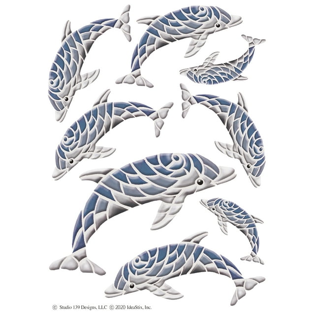 IdeaStix Dolphin 2Sheet Accents Original Premium Peel and Stick