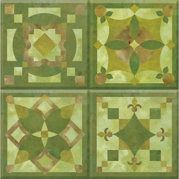 IdeaStix Knot Garden TileStix - Original Premium 4-Piece Peel and Stick Square Tile Appliques - Washable Removable - Heat and Water Resistant