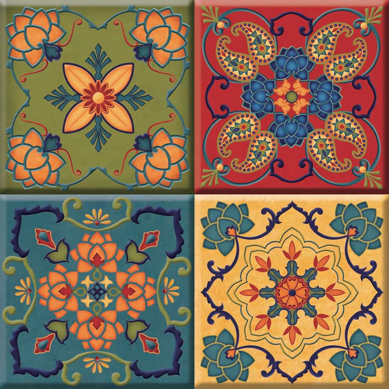 IdeaStix Moroccan TileStix - Original Premium 4-Pc Peel & Stick Square ...