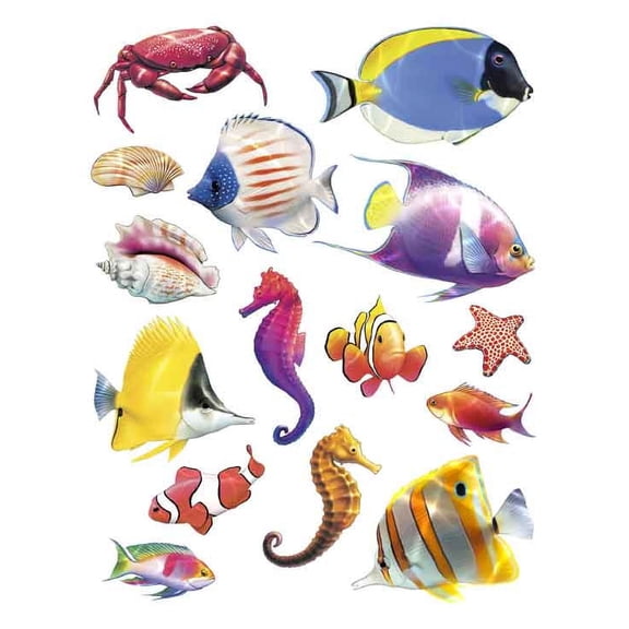 IdeaStix Tropical Colors 2-Sheet Accents - Original Premium Peel and Stick Washable Removable Heat/Water-Resistant Non-Toxic Dishwasher/Microwave-Safe Appliques