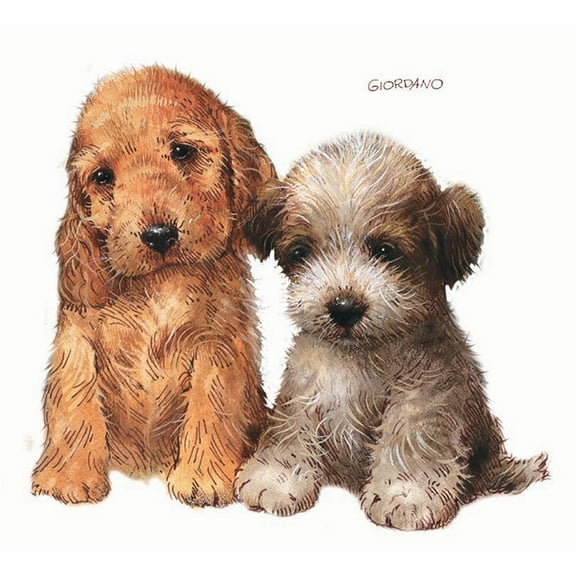 IdeaStix Two Pups Dog Pet-Sticker - Original Premium Double-Sided Peel & Stick Dog Applique for Sliding Glass Door and Windows - Washable - Heat and Water Resistant - UV Ink Printed