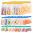 thumbnail image 1 of Reusable Gallon Freezer Bags - BPA Free, Leakproof & Dishwasher Safe Sandwich Bags, Stand Up Food Storage Bags for Meal Prep, Marinating Meats, Kitchen Organization- 24 Pack, 1 of 8