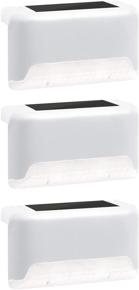 JOBAR INTERNATIONAL IdeaWorks Small and White Solar-Powered Deck Lights (Set of 3)
