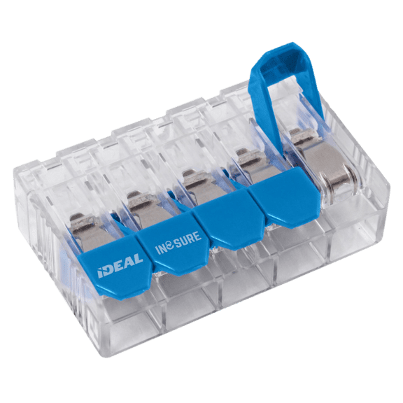 Ideal 30-10L35 In-Sure Lever Wire Connector, 10 AWG, 5-Port, 50 Box