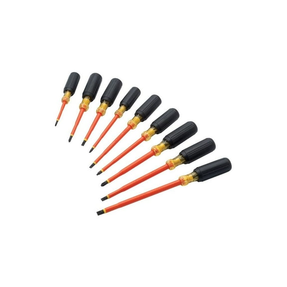 Ideal Ins. Screwdriver Set,Slot/Phllps/Sq,9 Pc 35-9103