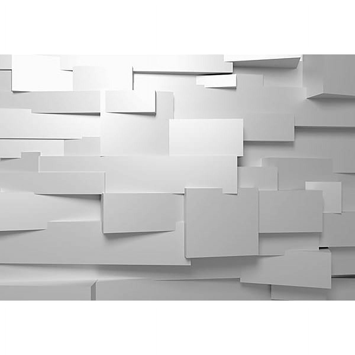 Gray and White 3D Effect Vinyl Coated Wall Mural