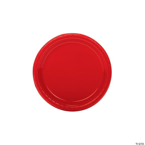 Ideal Dining 7 Inches Disposable Red Salad Plastic Plates Good to use in Microwave