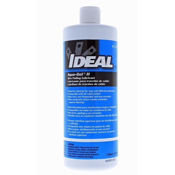 Ideal Electrical 31-378 Aqua-Gel II Electrical Pulling Lubricant - 1-Quart Squeeze Bottle, Blue, 32 Fl Oz (Pack of 1) J101