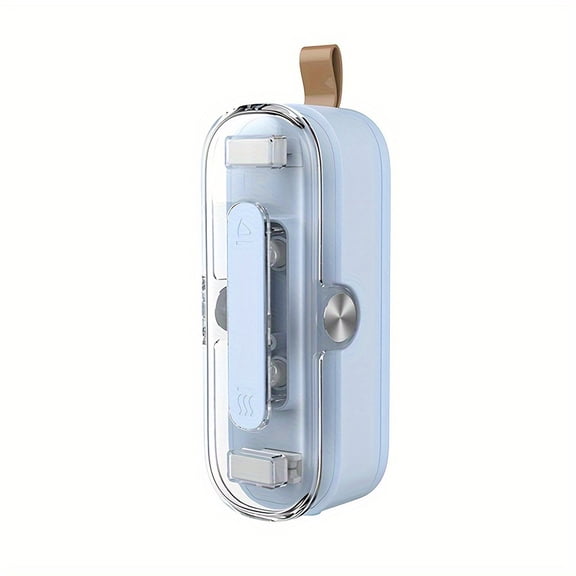 Ideal for Food Storage, Snacks, Cookies - Compact 2-in-1 Mini Bag Sealer & Cutter - Portable Heat Vacuum Sealer for Plastic Bags - Kitchen Essential-Blue