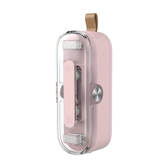 Ideal for Food Storage, Snacks, Cookies - Compact 2-in-1 Mini Bag Sealer & Cutter - Portable Heat Vacuum Sealer for Plastic Bags - Kitchen Essential-Pink