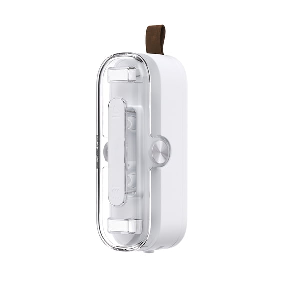 Ideal for Food Storage, Snacks, Cookies - Compact 2-in-1 Mini Bag Sealer & Cutter - Portable Heat Vacuum Sealer for Plastic Bags - Kitchen Essential-White
