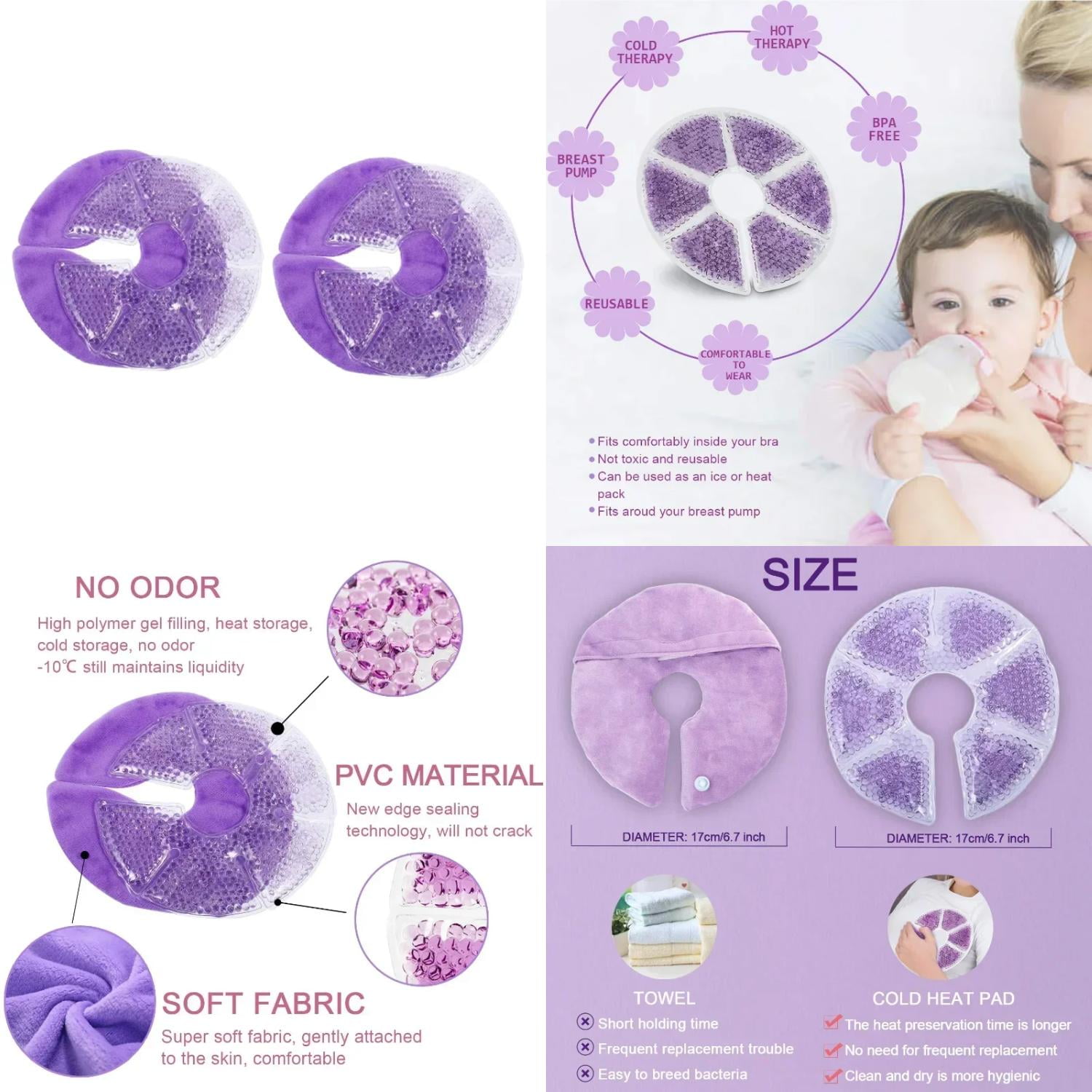 Ideal Gel Breast Therapy Pads for Comfortable Hot and Cold Treatment