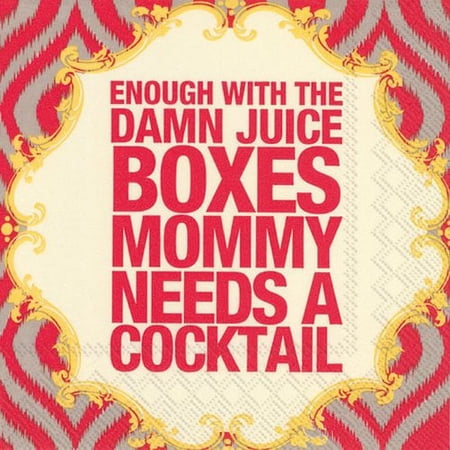 Ideal Home Range 20 Count 3-Ply Paper Naughty Betty Cocktail Napkins, Juice Boxes