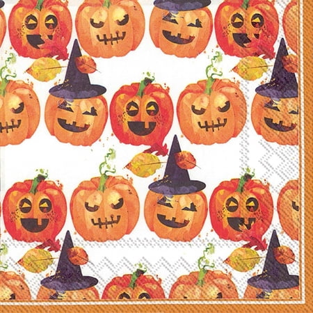 Ideal Home Range 20 Count Spooky Trio Paper Luncheon Napkins, Orange, 2 PACK