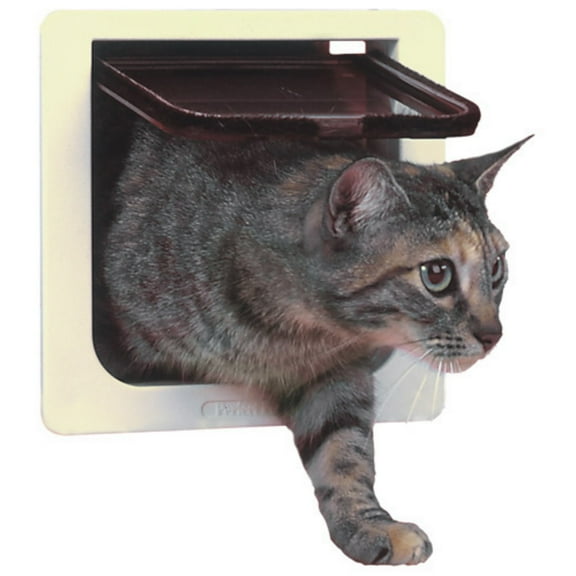 Ideal Pet 6-1/4 In. x 6-1/4 In. Small Plastic White Pet Door PCF