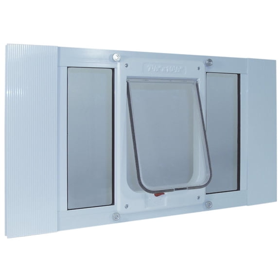 Ideal Pet Aluminum Sash ChubbyKat Flap Pet Door for Windows with Adjustable Width, Medium