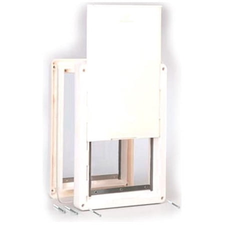 Ideal Pet Ruff Weather 9-3/4 In. x 17 In. Extra Large Plastic Off White Pet Door