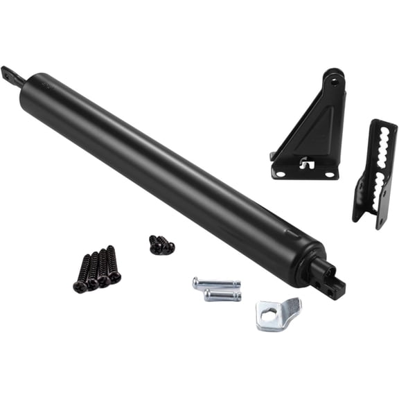 Ideal Security Model 9 Standard Duty Pneumatic Storm and Screen Door Closer, 10.5" L x 1.25" W H, Adjustable Speed, Smooth Closing for Lightweight to Medium Doors, Easy Install, Matte Black