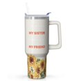 thumbnail image 1 of Ideal Sister Gift - 40oz Insulated Tumbler with Handle and Straw, Vacuum Sealed Cup, Great Christmas Birthday Gift for Sister, Soul Sister, BFF, Bestie, 1 of 5