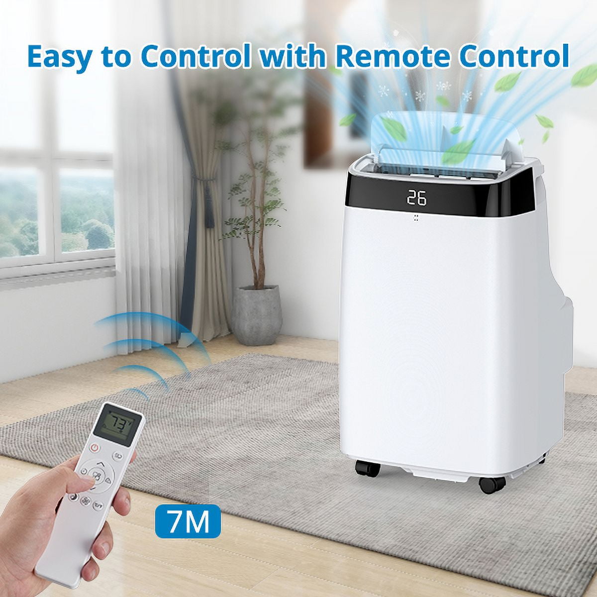 IdealHouse 10,000 BTU Portable Air Conditioner, 3-in-1 Cooling, Dehumidifier & Fan + Commercial Ice Maker-100lbs/24h Under Counter Ice Maker with 35lbs Storage Bin
