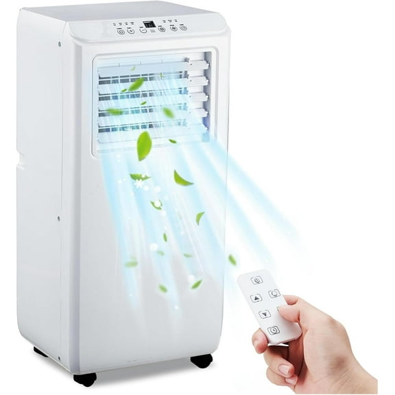 IdealHouse 10000 BTU Portable Air Conditioner, 3-in-1 AC Unit for Rooms Up to 450 Sq. Ft, Fast Cooling, Dehumidifier & Fan, Ultra-Quiet with LED Display, 24H Timer, Easy Installation with Window Kit