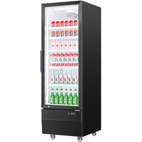 IdealHouse 13.4 CF Commercial Refrigerator, Glass Door Merchandiser with Soft LED Lighting, Upright Display Fridge with 5 Adjustable Shelves, Beverage and Food Cooler for Shop, Restaurant, Black
