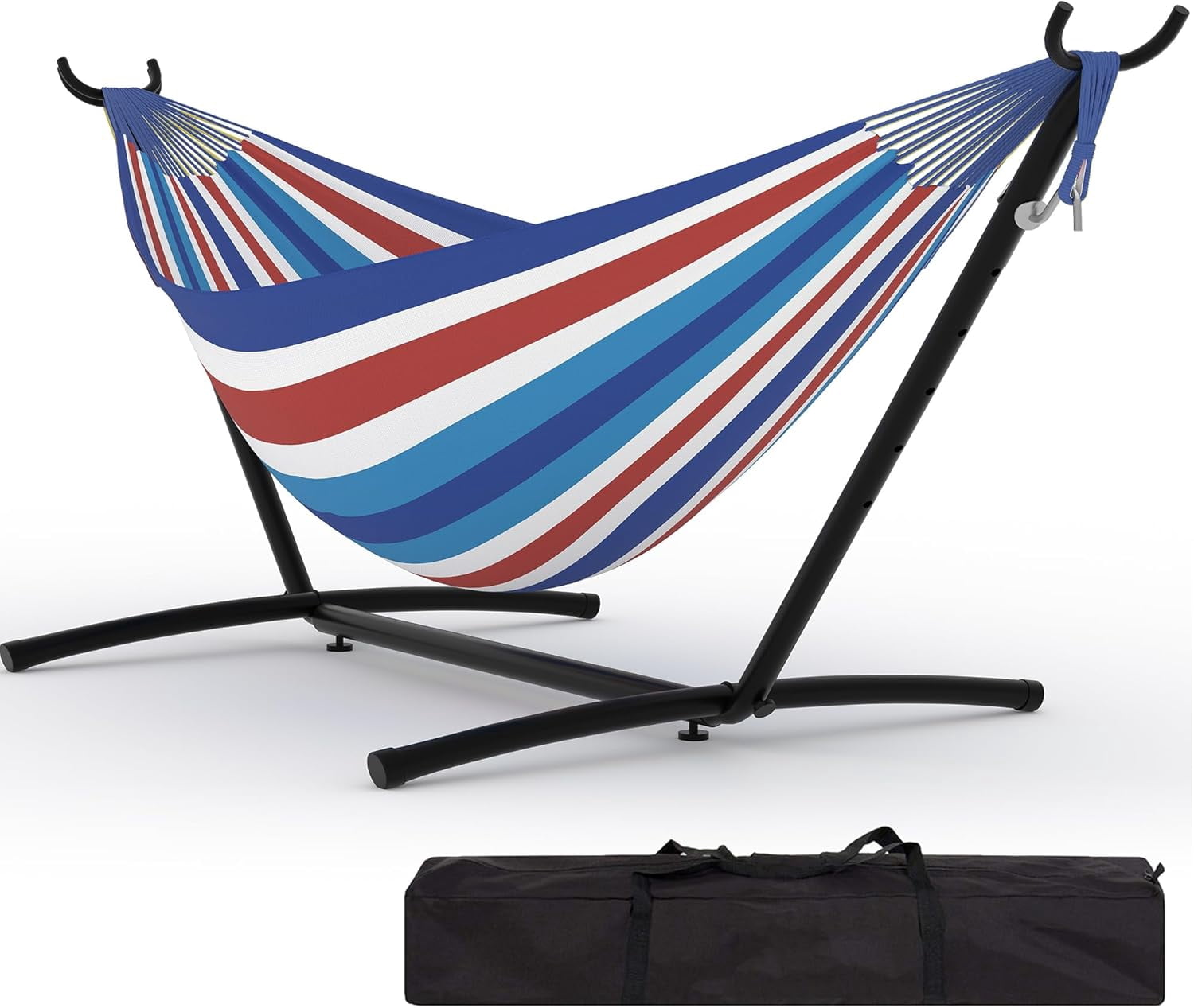 IdealHouse 2 Person Hammocks with Stand for Outside, Double Hammocks Portable Space Saving Heavy-Duty Steel Stand for Indoor Outdoor Patio with Carrying Bag, 450 lbs Capacity