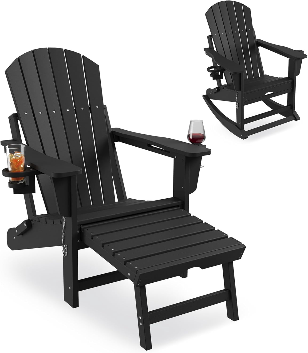 Pre Strain Dead Rocking IdealHouse 4-in-1 Folding Adirondack Rocking Chair - Retractable ...