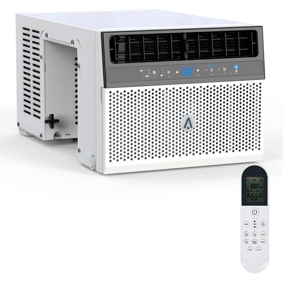 IdealHouse 6000 BTU U-Shaped Window Air Conditioner, Ultra-Quiet Wi-Fi Smart AC, Energy Efficient, Alexa Compatible, Remote Control, Cools Up to 350 Sq. Ft., Easy Install, White