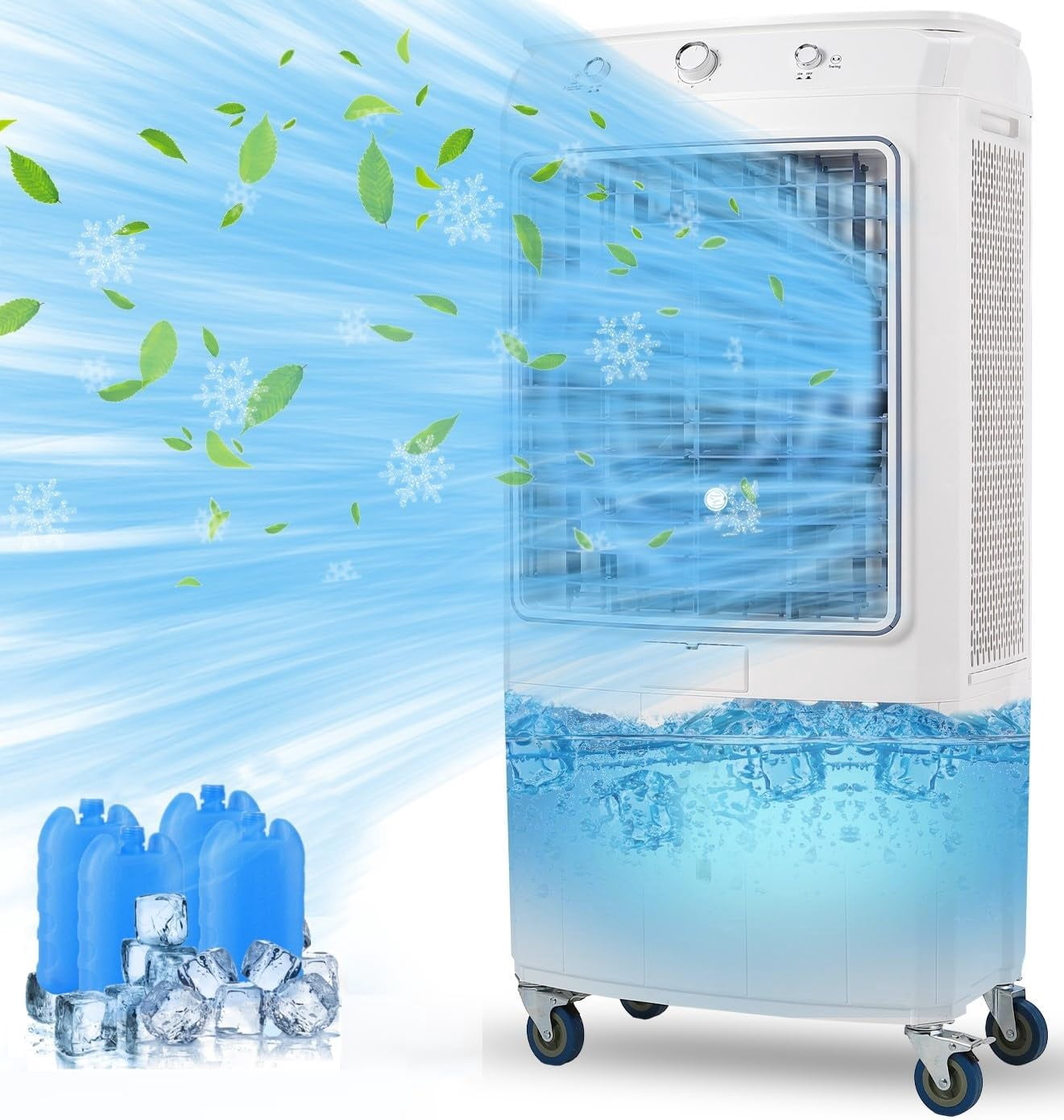 IdealHouse 6000 CFM Evaporative Air Cooler, 15.8 Gallon Swamp Cooler with 120°Oscillation, 3 Speeds and Modes, 3-In-1 Swamp Cooler Air Conditioner, Portable Air Cooler Fan for Indoor Garage