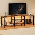 thumbnail image 1 of IdealHouse 67" TV Stand with LED Lights & Power Outlets, Large Entertainment Center for 55-75 Inch TVs, Media Console with Storage for Living Room & Bedroom, Brown, 1 of 7