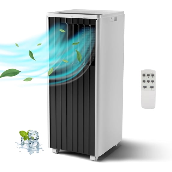 IdealHouse 8000 BTU Portable Air Conditioner, 4-in-1 AC Unit with Fan, Dehumidifier & Sleep Mode, Remote Control, Baby Lock, Cools Rooms Up to 350 Sq. Ft., Easy Setup, 115V