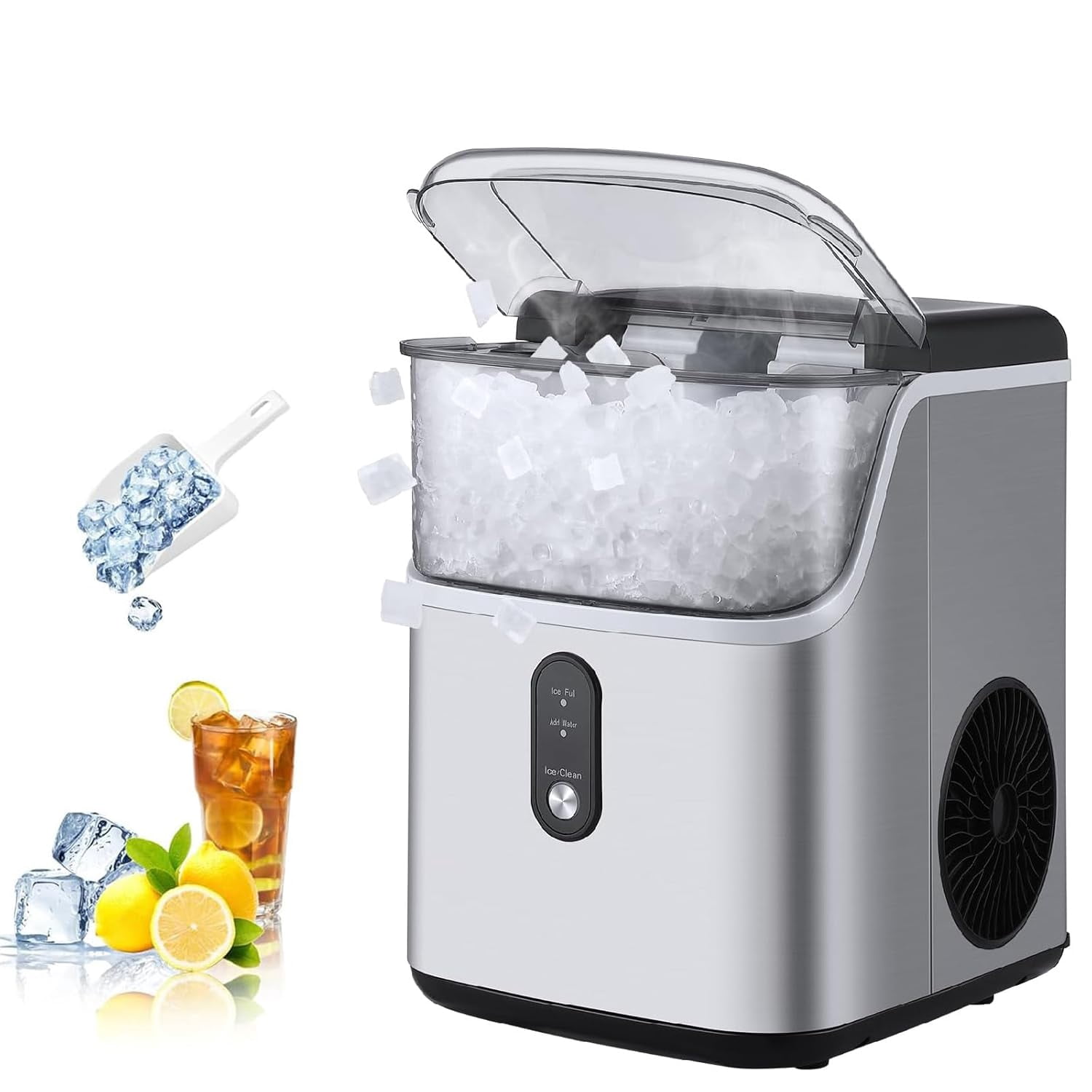 Table Top Dry Ice Machine IdealHouse Countertop Ice Maker, Ice Cubes Ready in 7min, 36Lbs/24H ...