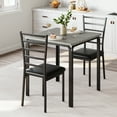 thumbnail image 1 of IdealHouse Dining Table Set for 2, Kitchen Table and Chairs, Square Wooden Tabletop Dining Room Table Set with 2 Upholstered Chairs, 3 Piece Dining Table Set for Small Spaces, Apartment, Grey, 1 of 13