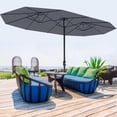thumbnail image 1 of IdealHouse Outdoor Patio Umbrella with Sturdy Ribs & UV Protection – 13FT Market Umbrella with Double Canopy, Heavy Duty Aluminum Pole & Fiberglass Ribs for Garden, Deck & Pool, 1 of 5