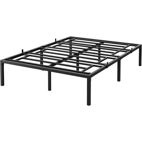 IdealHouse Queen Size Metal Bed Frame, 14" Storage Clearance, 800LB Heavy Duty, No Box Spring Needed, Easy Assembly, Black