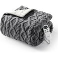 thumbnail image 1 of IdealHouse Wireless Heated Throw 50"x60" Gray, Fast Heating, 10 Settings, Soft Plush Blanket, Machine Washable, 1 of 8