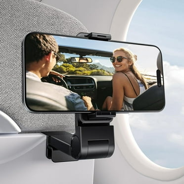 Idealforce Portable Travel Airplane Phone Stand, 360 Degree Rotation Plane Phone Holder, Hands free Phone Holder for Plane, Black