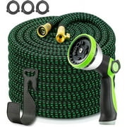 Idealforce 4X Flexible Expandable Garden Hose 100ft, Stronger Deluxe Heavy Duty Water Hose Blue