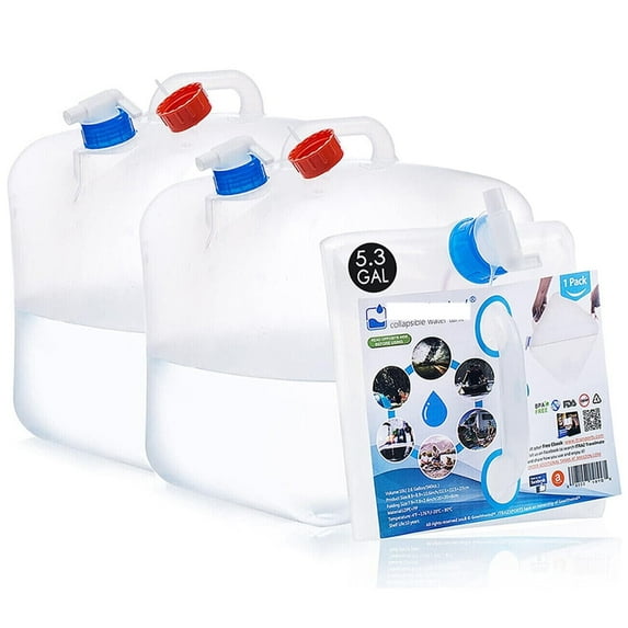 Idealforce Collapsible 5.3 gal Water Jug with Spigot, White