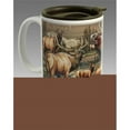 thumbnail image 1 of Ideaman CTMG-304 Stoneware Travel Mug - Elk Collage, 1 of 1