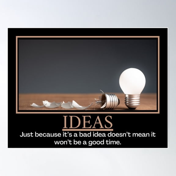 Ideas Demotivational Poster Poster Wall Art, Modern Wall Decor For Living Room Bedroom, 8x12 UNFRAMED